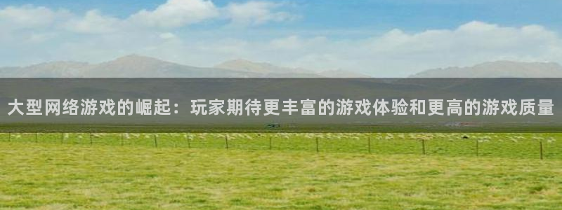j9球直播：大型网络游戏的崛起：玩家期待更丰富的游戏体验和更